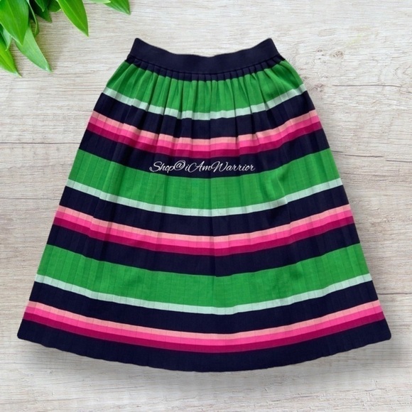 Ted Baker NWT multi stripe pleated knit midi skirt *shop@iamwarrior - Picture 5 of 12